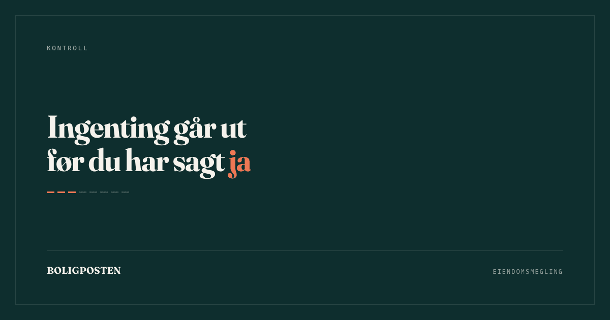 Cover Image for Ingenting går ut før du har sagt ja