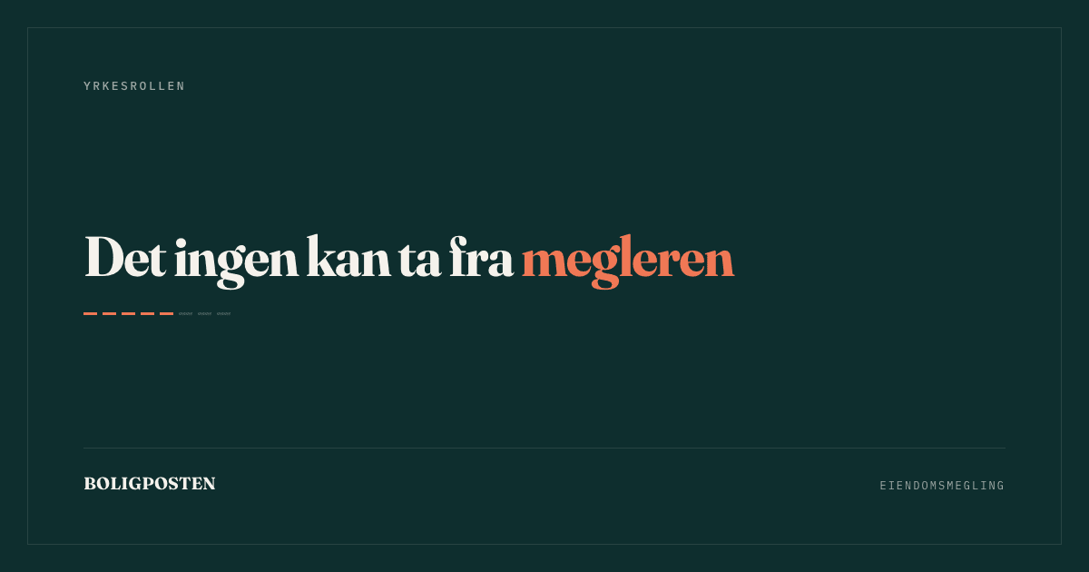 Cover Image for Det ingen kan ta fra megleren